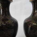 ASHTRAY and 2 VASES enamels on copper