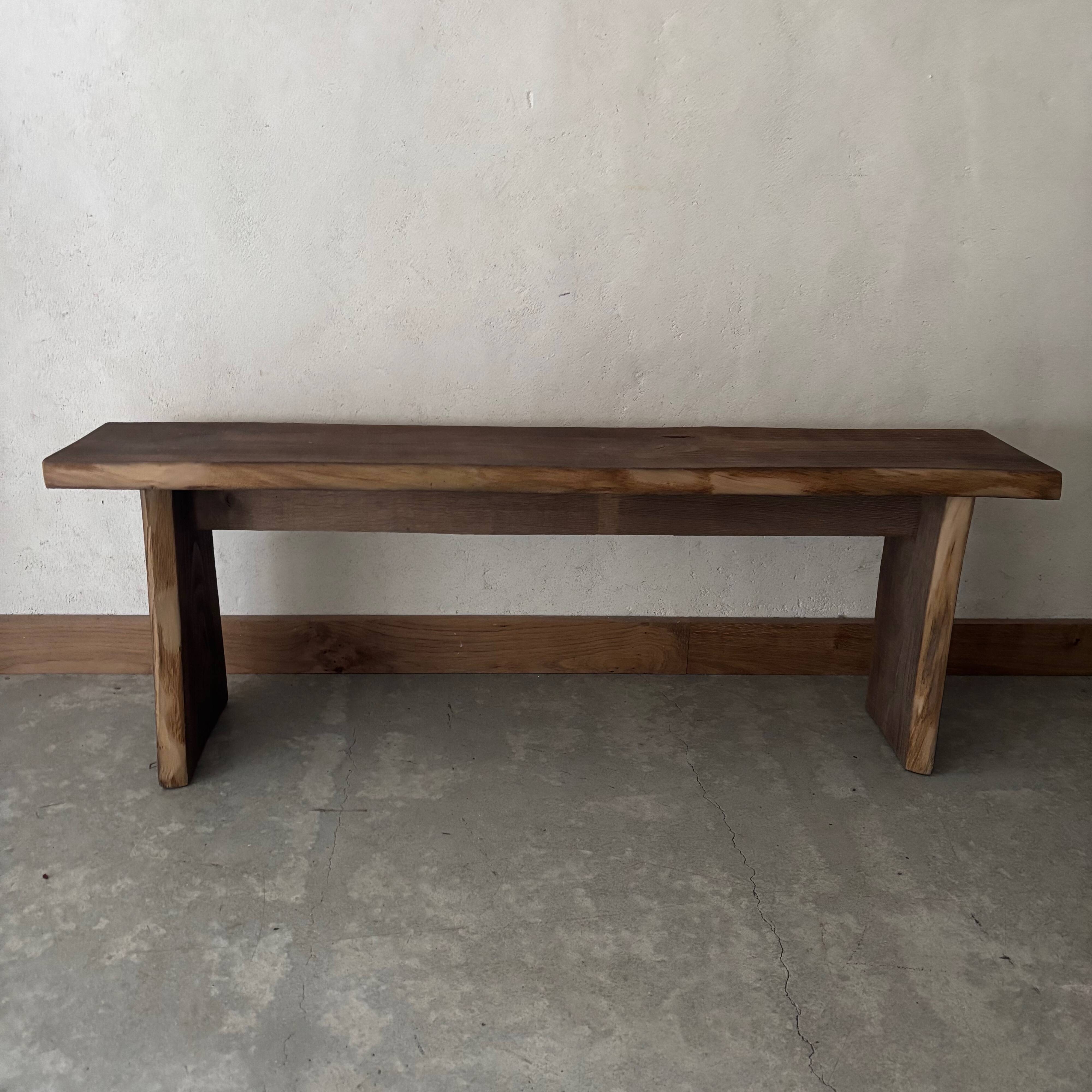 Small bench in raw wood