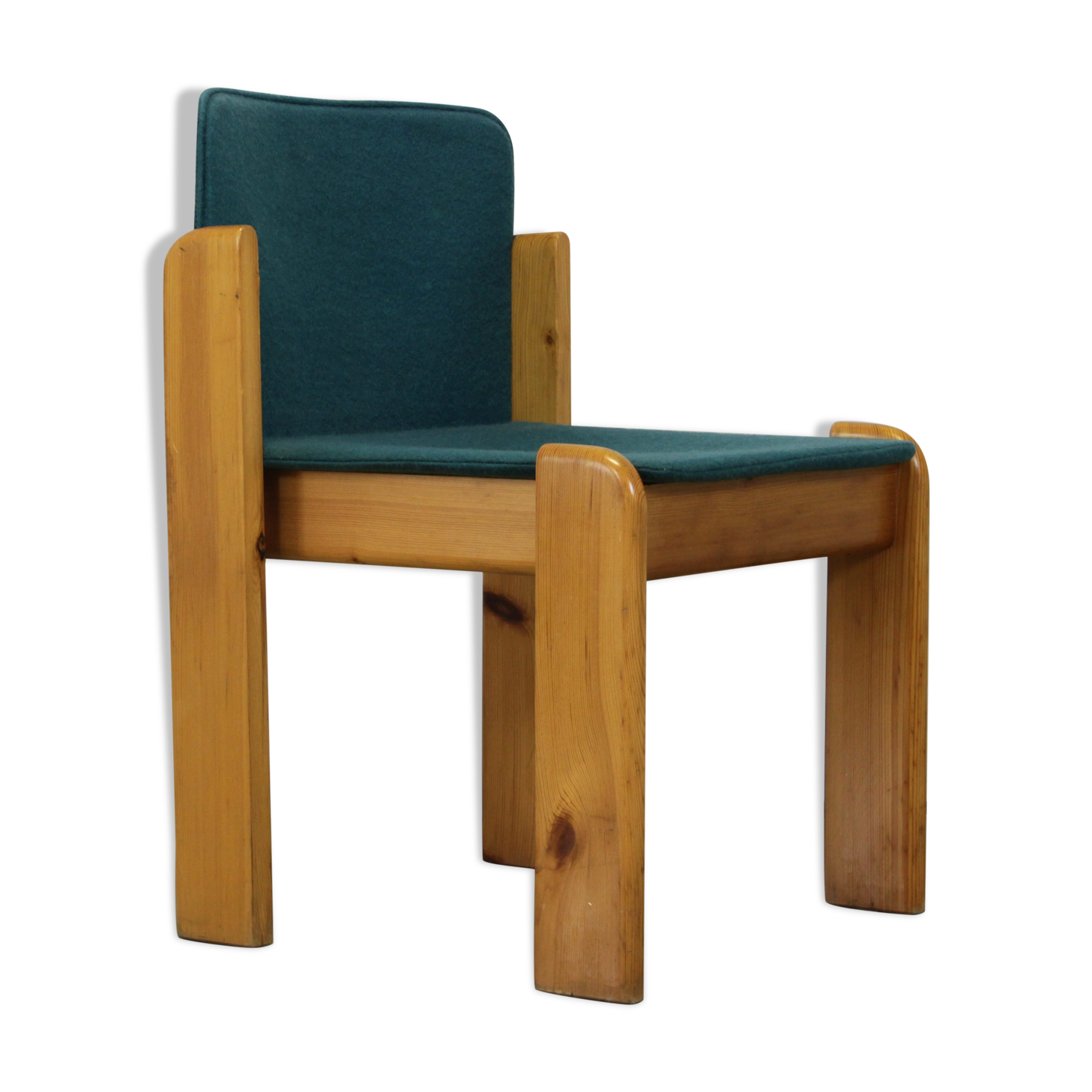 Side chair in pine and felt, Italy 1970s