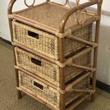 Commode en rotin vintage