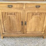 Two-body oak sideboard from the 1940s; stripped