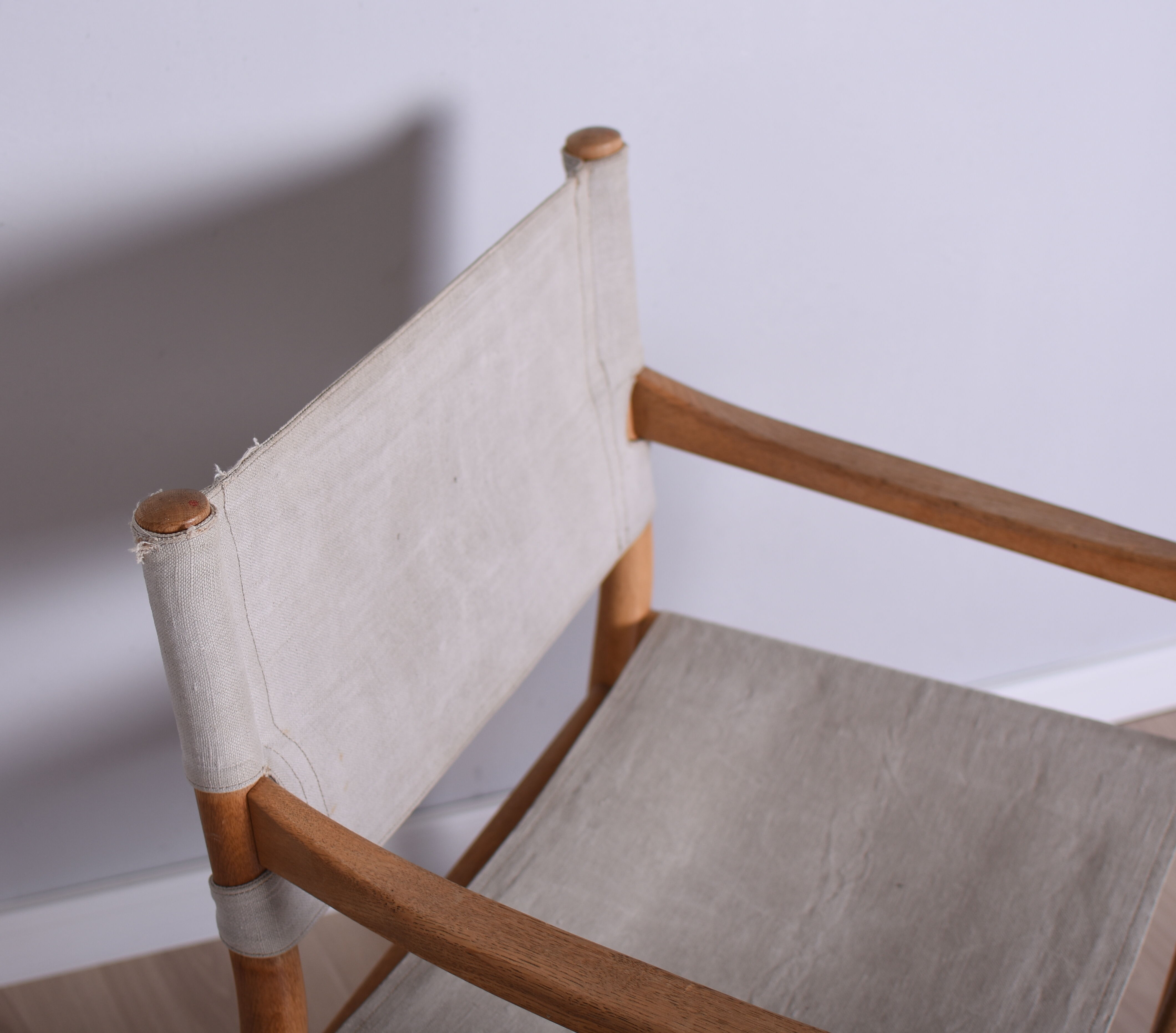 Canvas & oak armchair by Ditte & Adrian Heath, 1960s