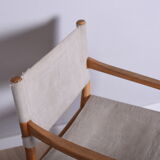 Fauteuil en toile et chêne de Ditte & Adrian Heath, années 1960
