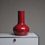 Large red ceramic vase, robert picault, 1960s
