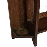 Art nouveau oak wall shelf with built-in frame