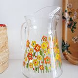 Flowery glass carafe, 1970s