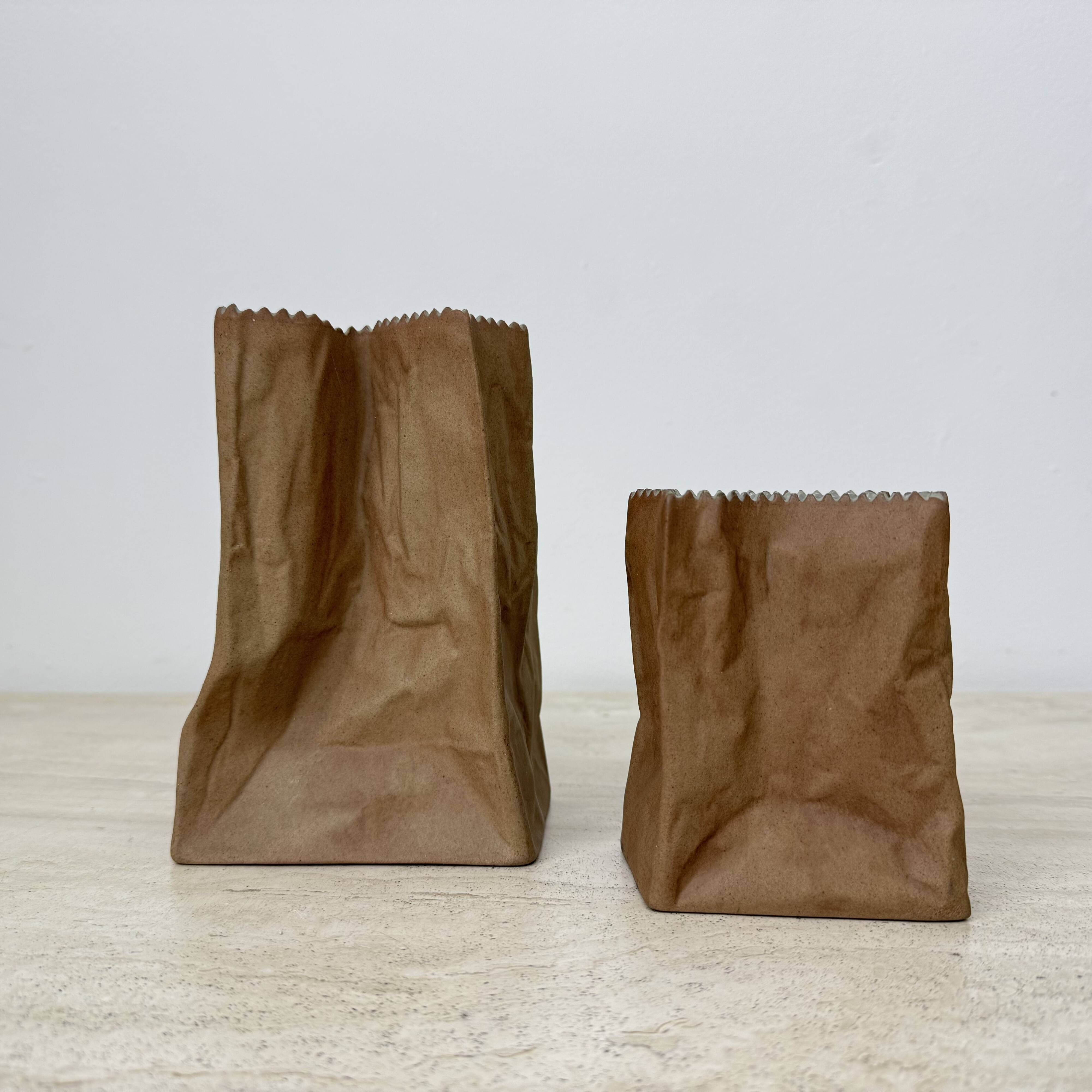 Set of 2 Rosenthal Paper bag vase by Tapio Wirkkala , 1970’s
