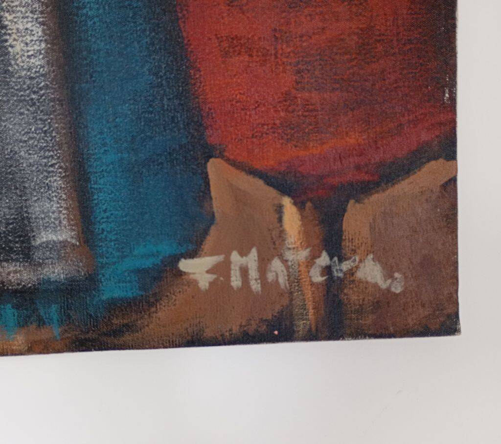 Francesco Matera Original Oil Painting  Three Women Italian Art