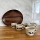 Set of 6 stoneware coffee cups from the 1970s.