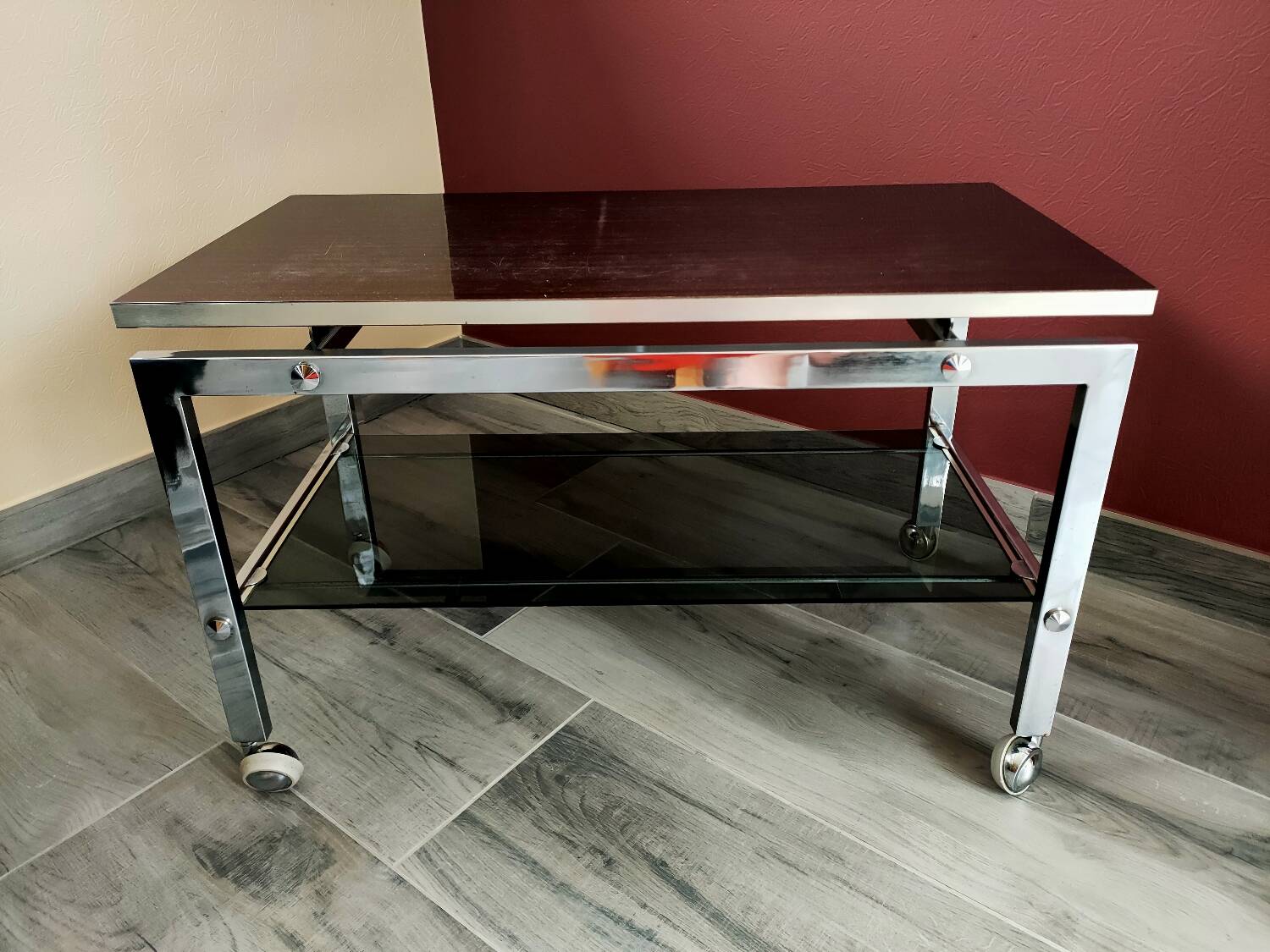 Vintage chrome coffee table