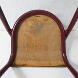 Vintage industrial design children's chair, tubular metal, curved wood