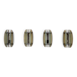 Set of Four Labeled Thick Glass Sconces by Veca, Italy, 1960s
