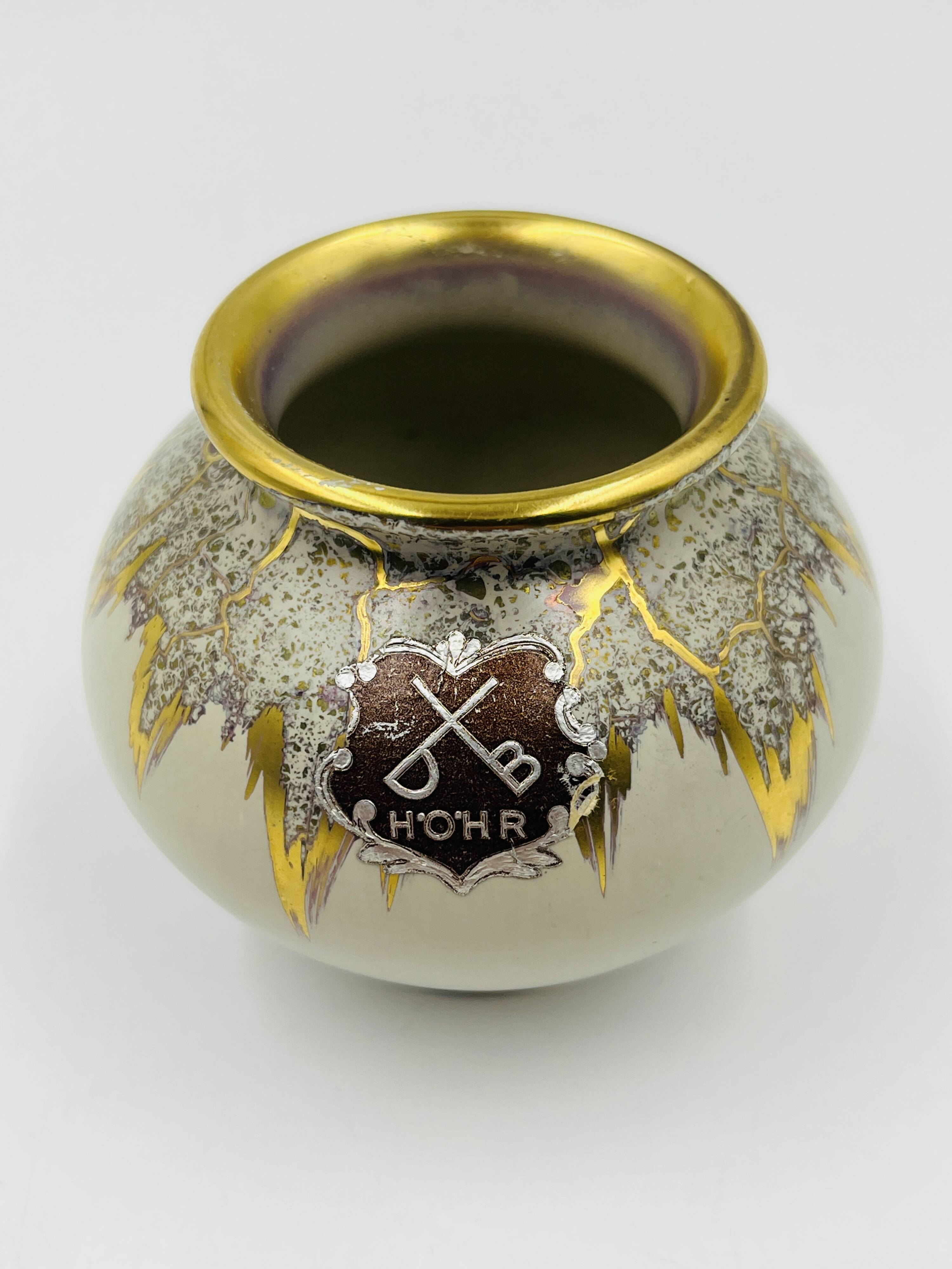 Miniature vase Dümler Breiden Höhr gold model representing vintage