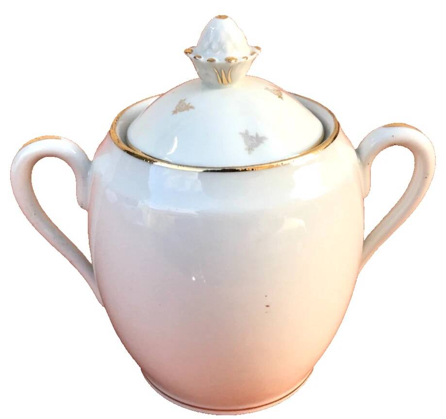 1920s Porcelain Sugar Bowl Frédéric Legrand Limoges France