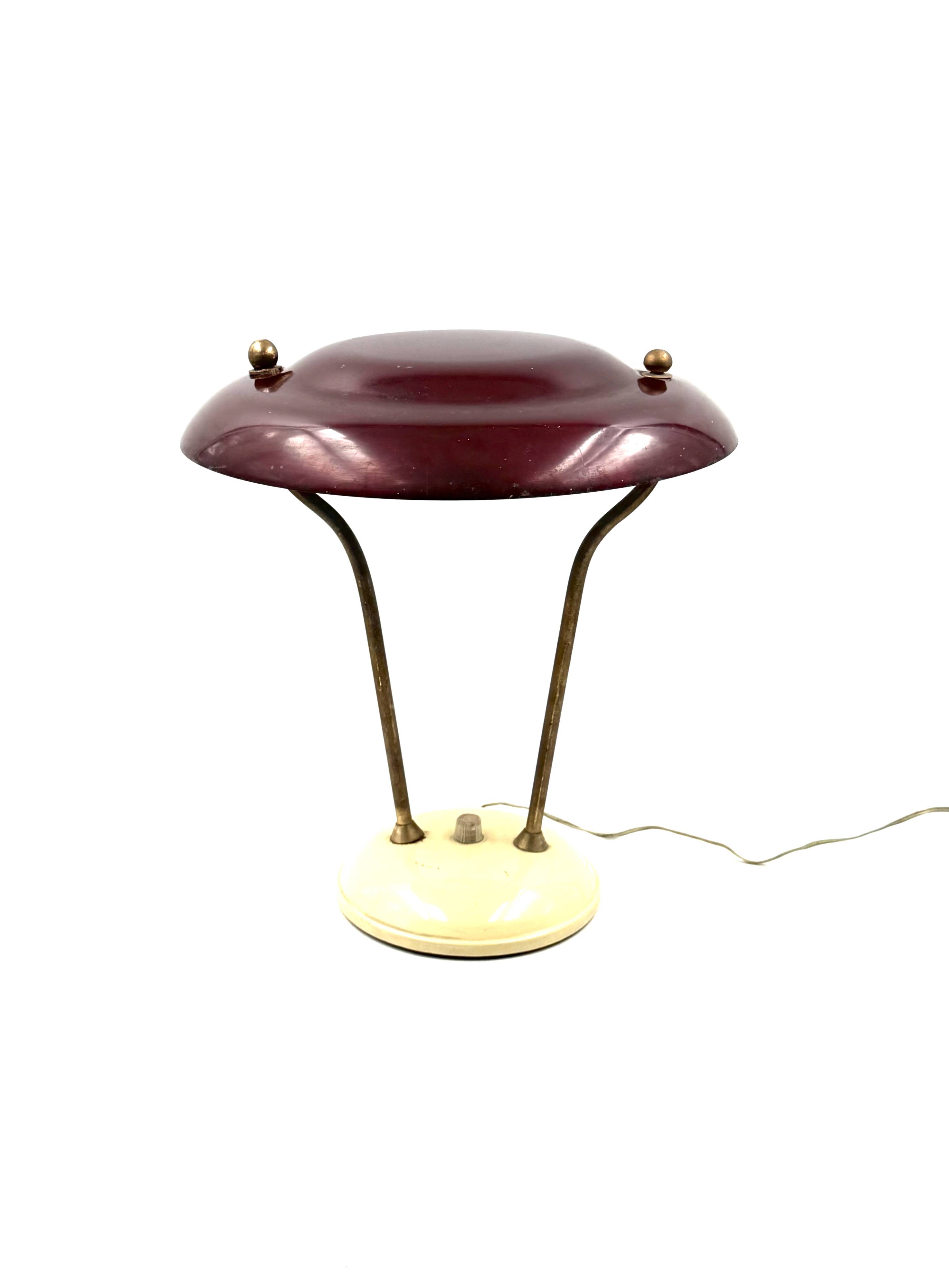 Mid-century brass table / desk lamp, France ca. 1950