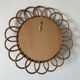 Miroir soleil fleur rotin 43cm vintage 1960