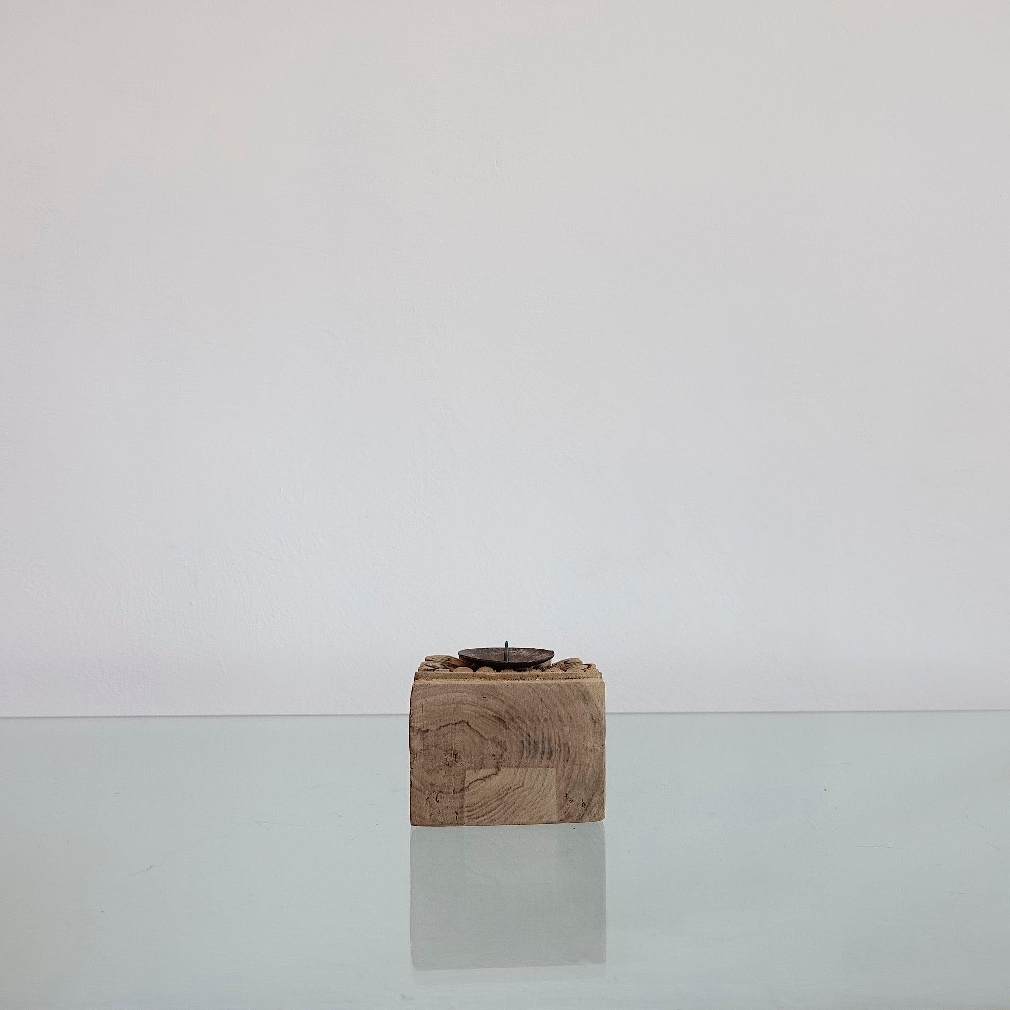 Old wooden candle holder