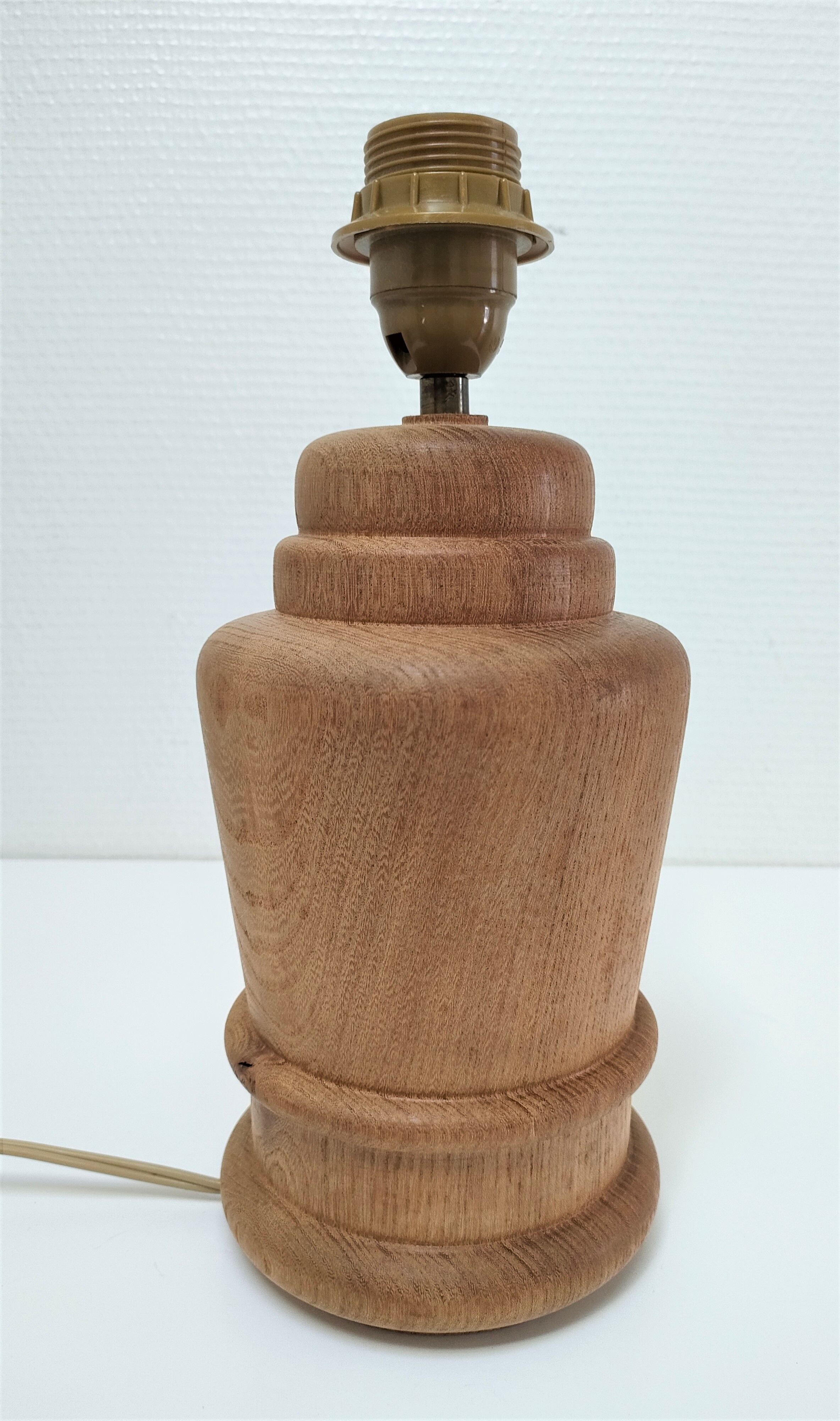 Lamp foot shape potiche solid wood turned vintage