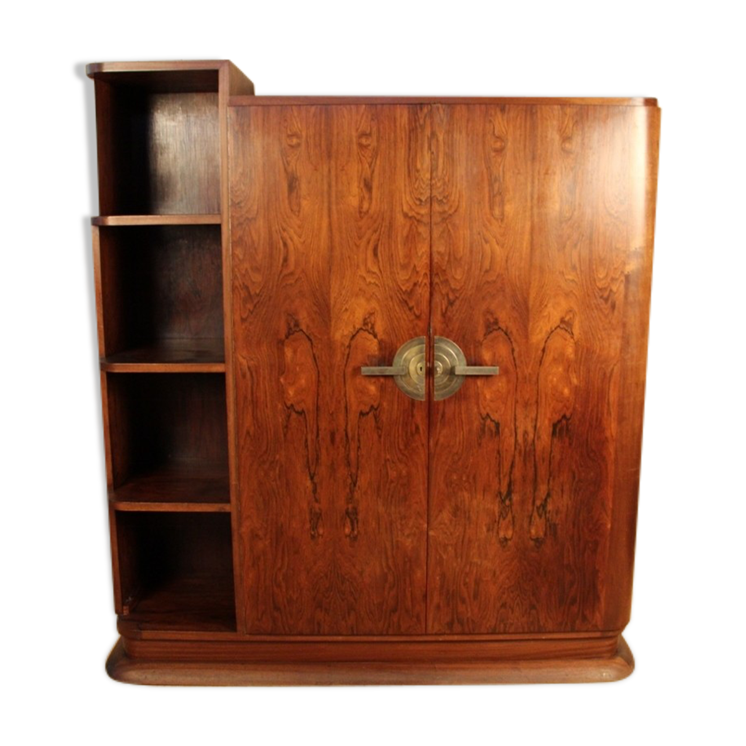Asymmetrical art deco rosewood veneer cabinet