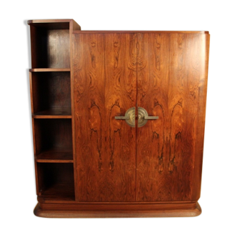 Asymmetrical art deco rosewood veneer cabinet