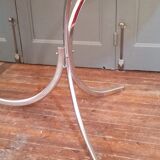 Vintage dining table glass and chrome 1970