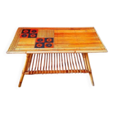 Audoux Minet / Capron 1950 rattan coffee table