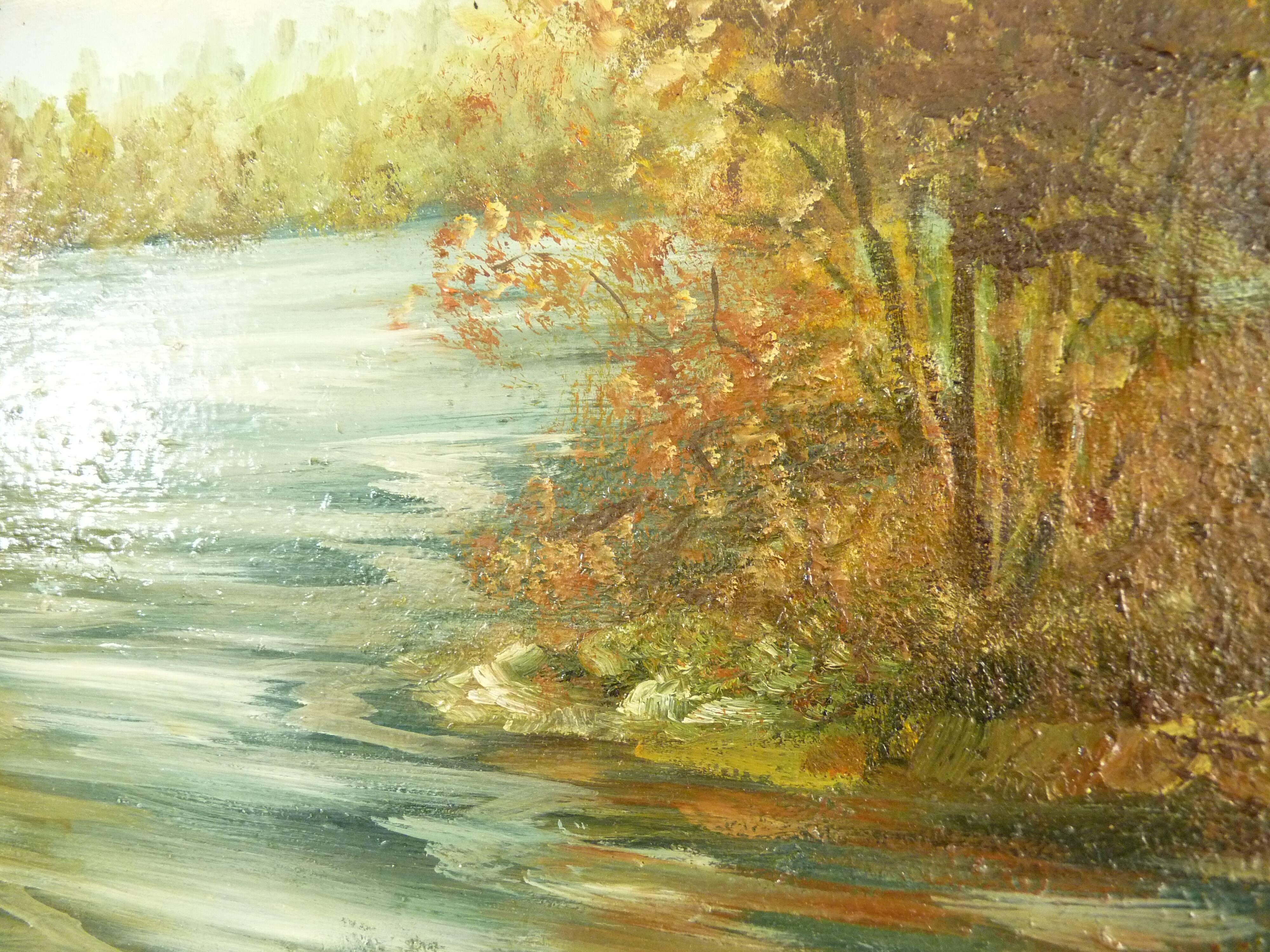 Great oil on canvas by Jeanne Piquemal. Ariegean painter. Year 50 70