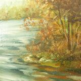 Great oil on canvas by Jeanne Piquemal. Ariegean painter. Year 50 70