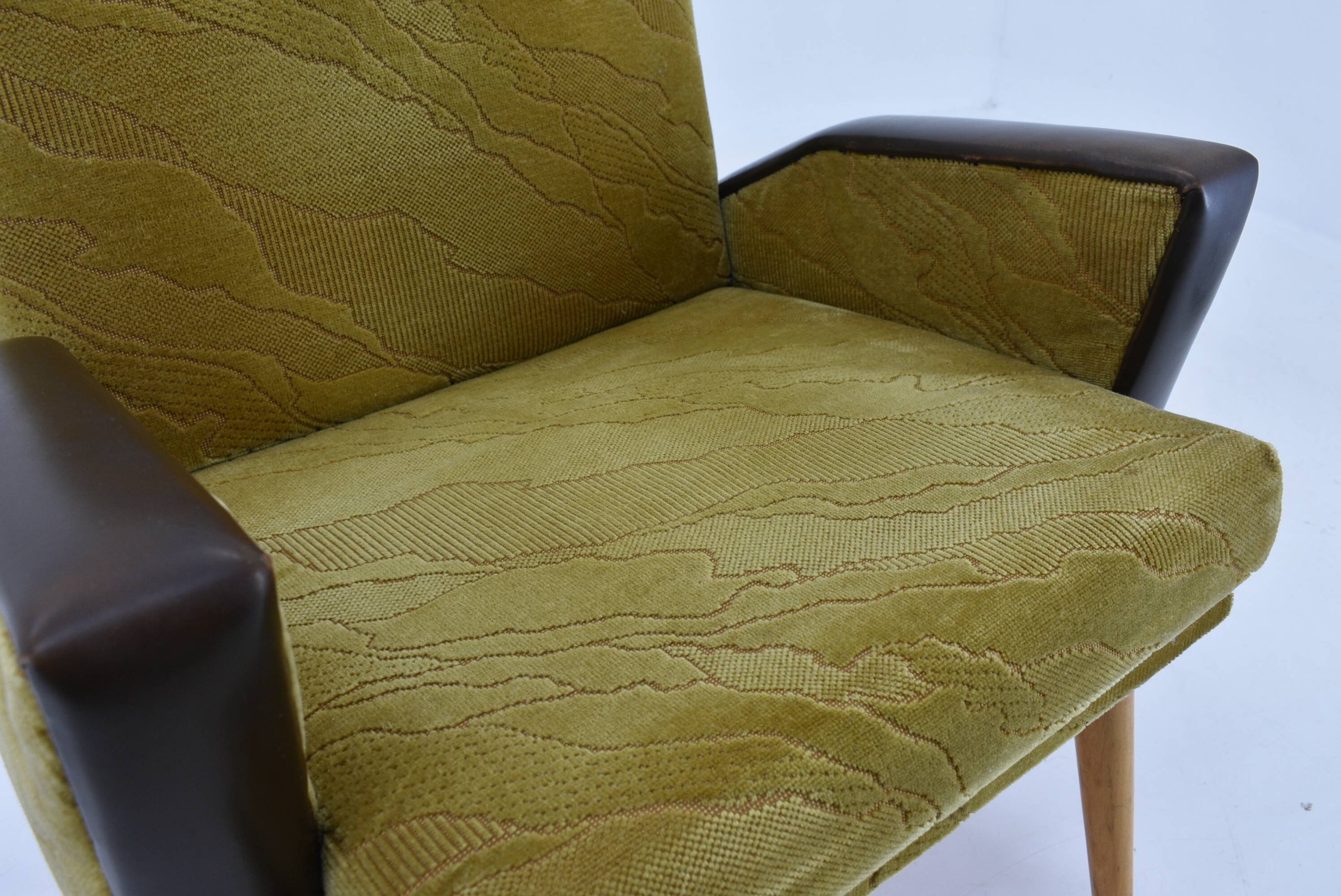 Midcentury Leather Armchairs Designed by Miroslav Navrátil, 1970s