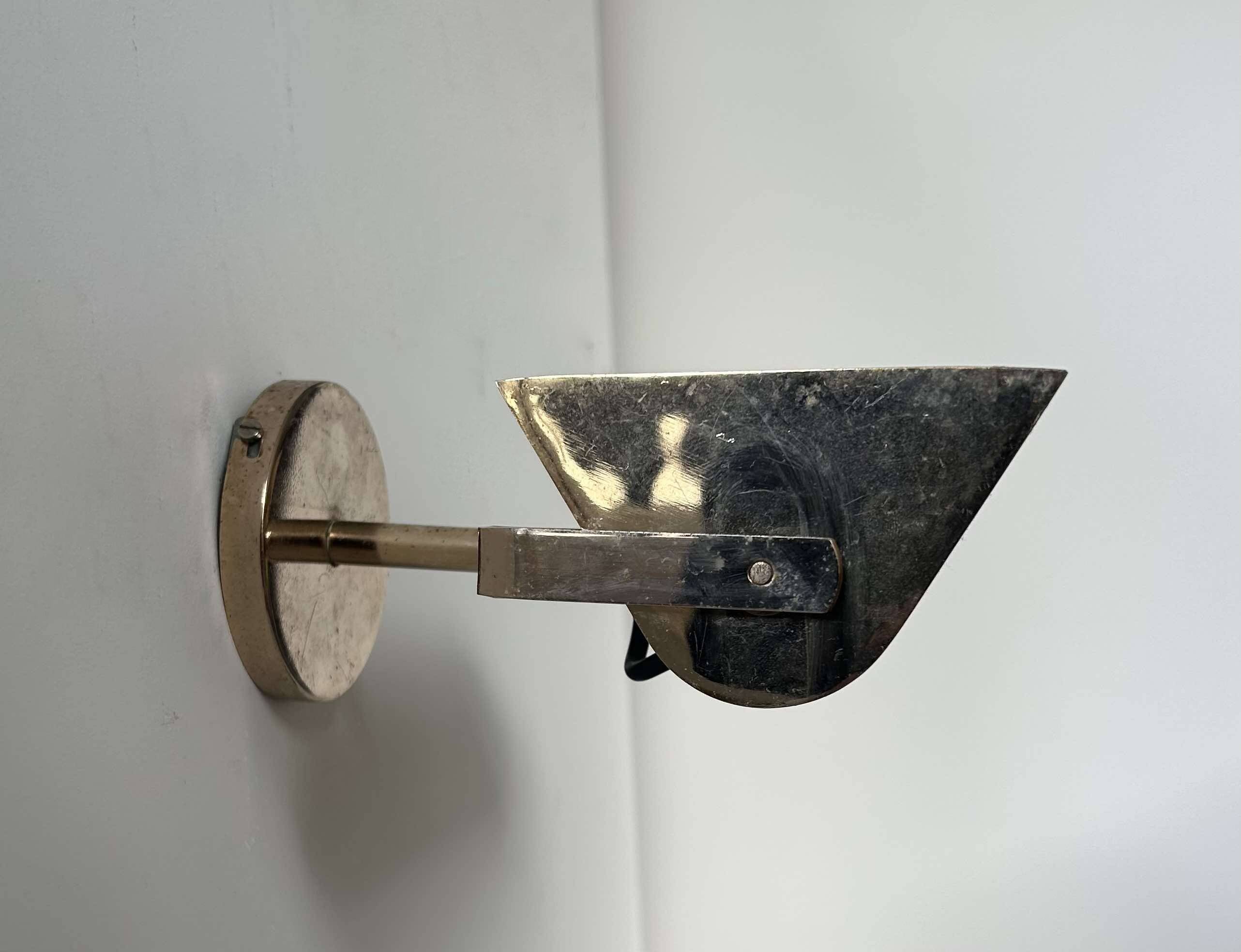 Vintage adjustable brass wall light, SCE France 1970