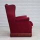 1970s, Danish highback armchair, furniture velour, ash wood legs.