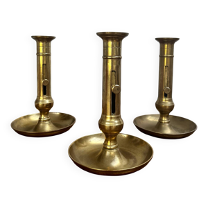 3 bougeoirs en laiton
