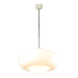Mid-century italian chrome and opaline pendant lamp