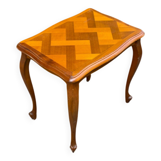Louis XV coffee table in solid wood and marquetry