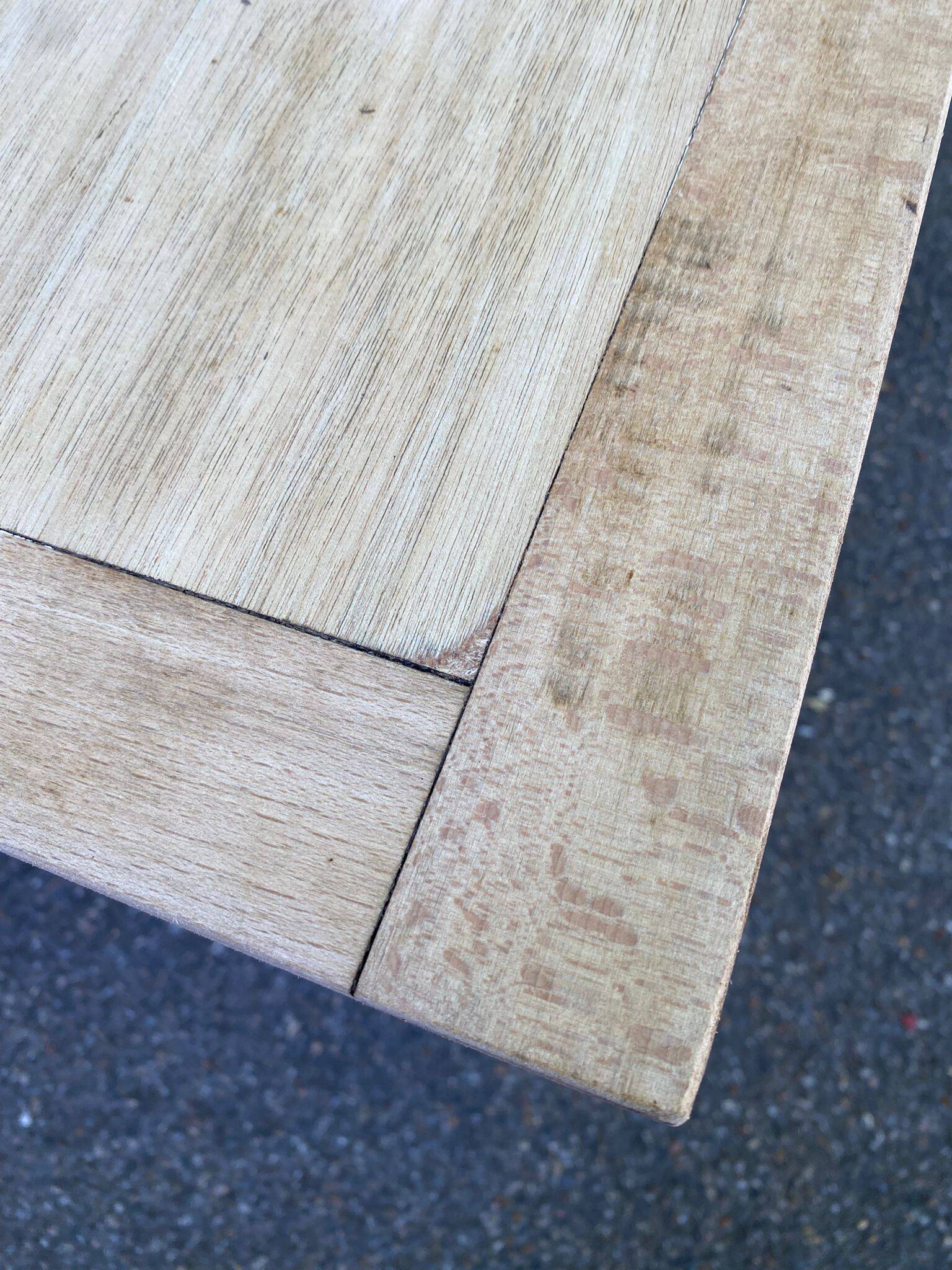 Renovated farmhouse table desk in oak, 110cm from the 1920s.