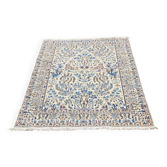 Tapis persan en laine beige fleur 200x120cm