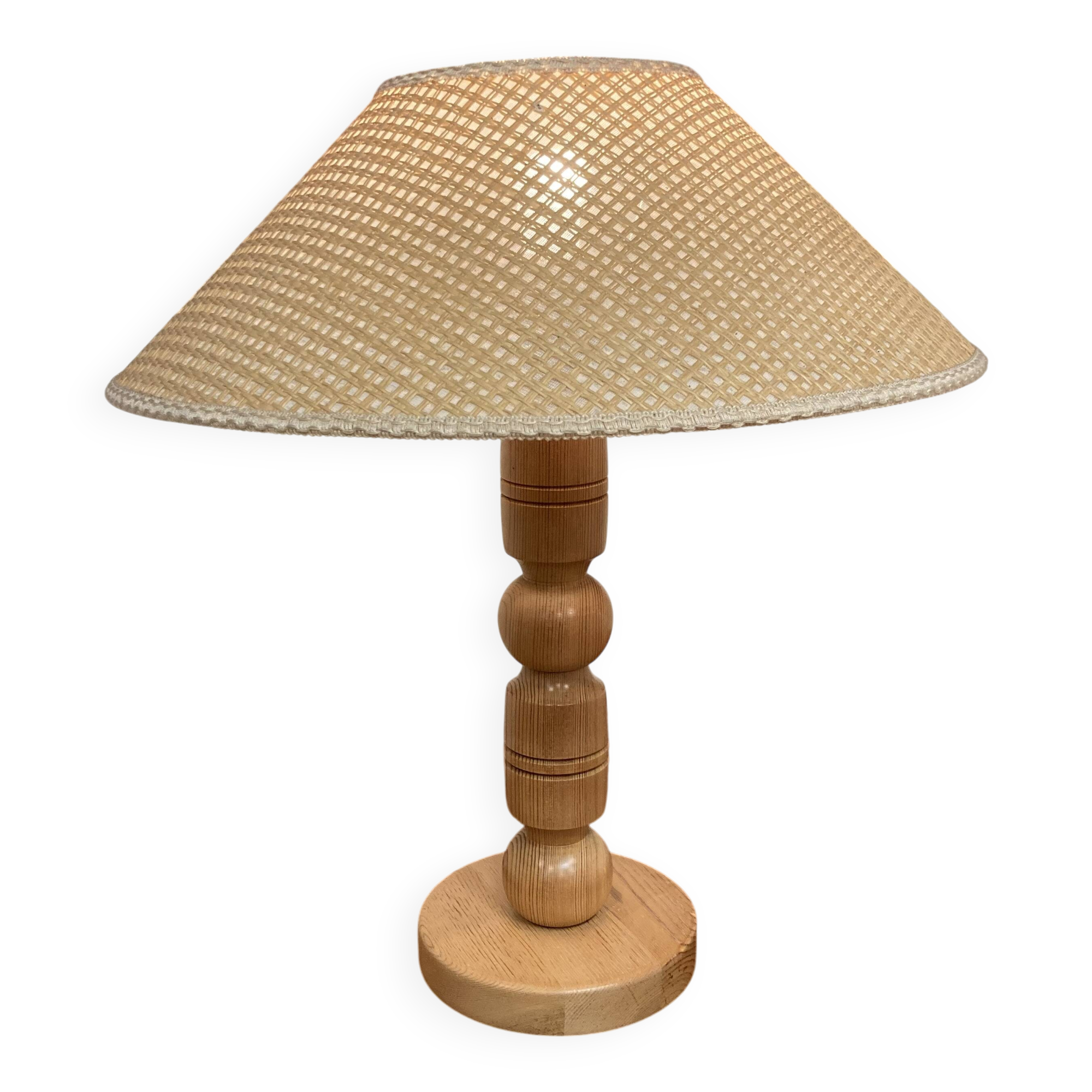 Solid wood lamp Scandinavian design 1960.