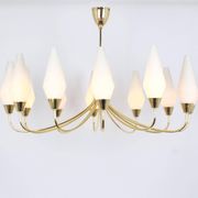 Classic glass chandelier, in the Stilnovo style, 1950s.