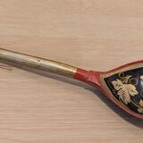 Vintage Khokhloma set – bowl + 7 painted ladles USSR