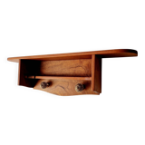 Mahogany wood shelf coat rack