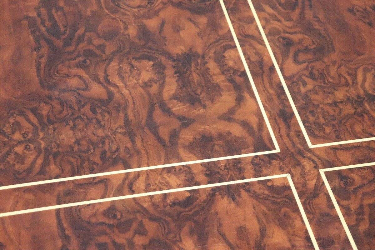 Square Coffee Table In Walnut Burl, 1970s