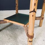 Mediterranean Bamboo Side Table in the style of Audoux Minet, France, 1950s