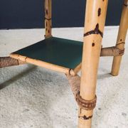 Mediterranean Bamboo Side Table in the style of Audoux Minet, France, 1950s