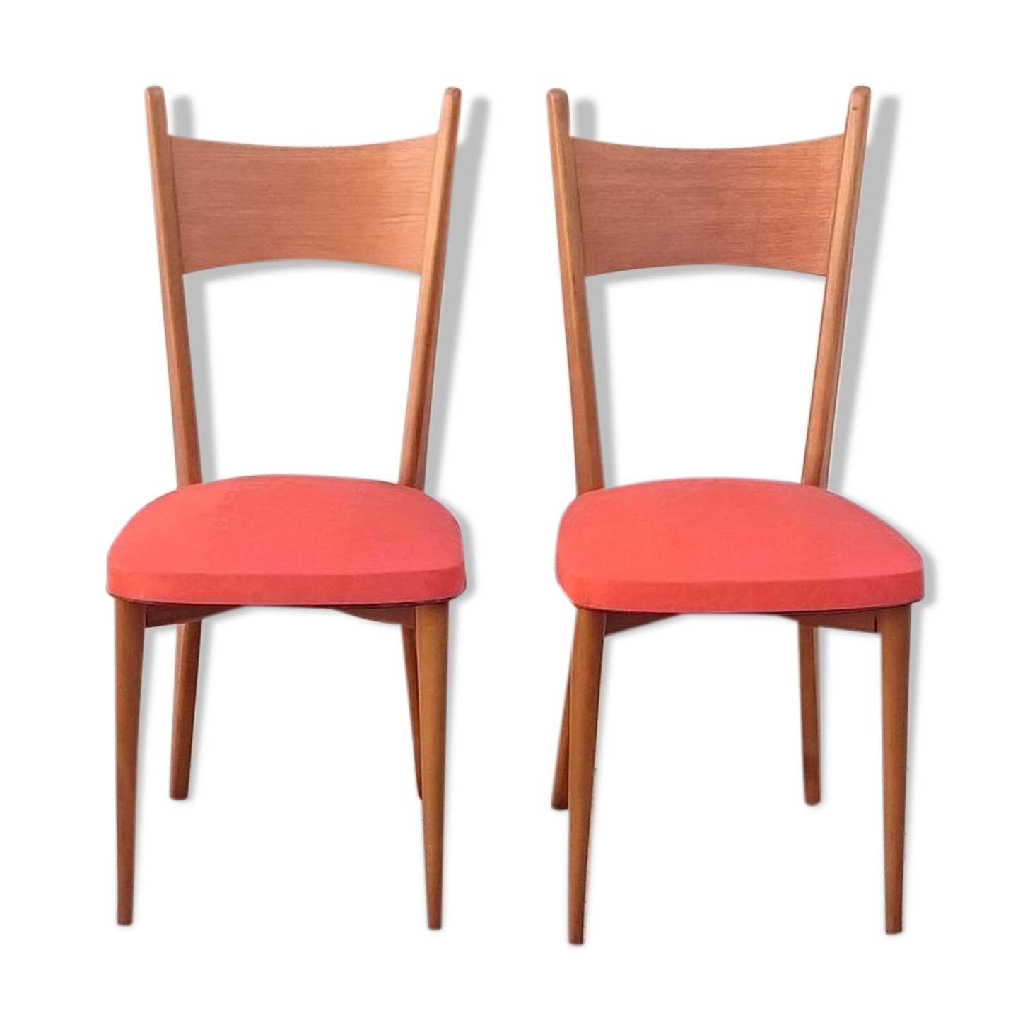 Two red vintage chairs