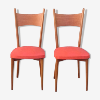 Two red vintage chairs