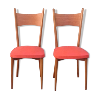 Two red vintage chairs