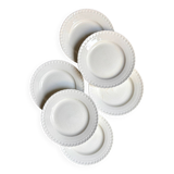 6 assiettes à dessert en faïence blanche