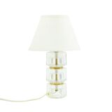 Scandinavian Glass and Brass Table Lamp by C. Fagerlund for Orrefors, 1960s