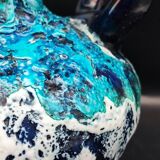 Vallauris vintage iridescent blue fat lava vase?