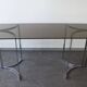 Smoked glass console with chrome legs, 1970.